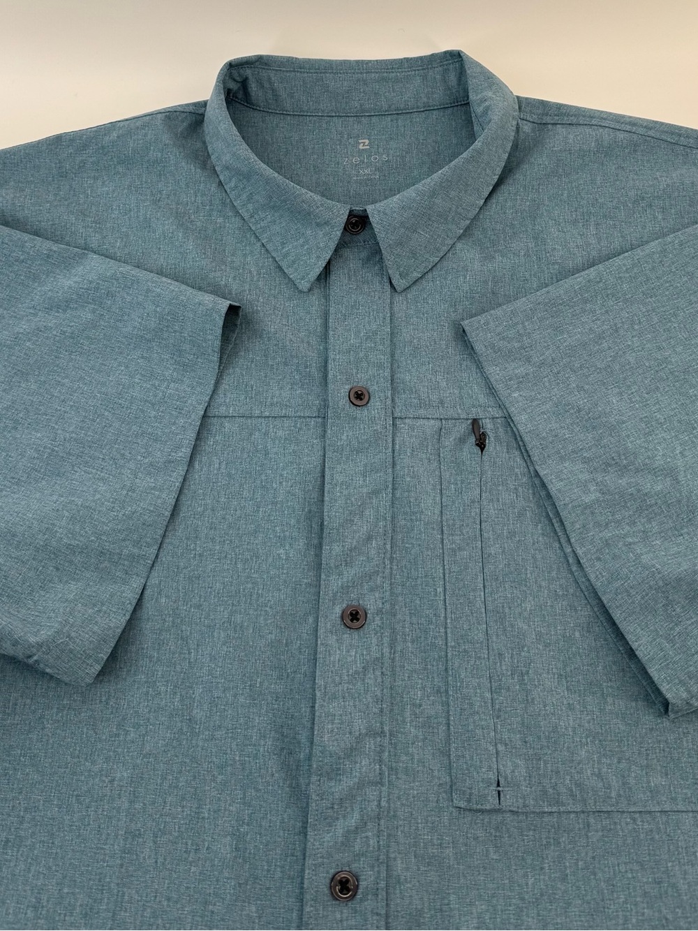 Light Teal Button-Up Short Sleeve Shirt - 2XL - NWOT